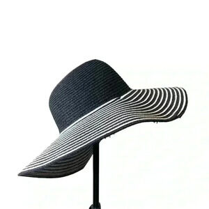 Cruise Club packable,  black and white sun hat